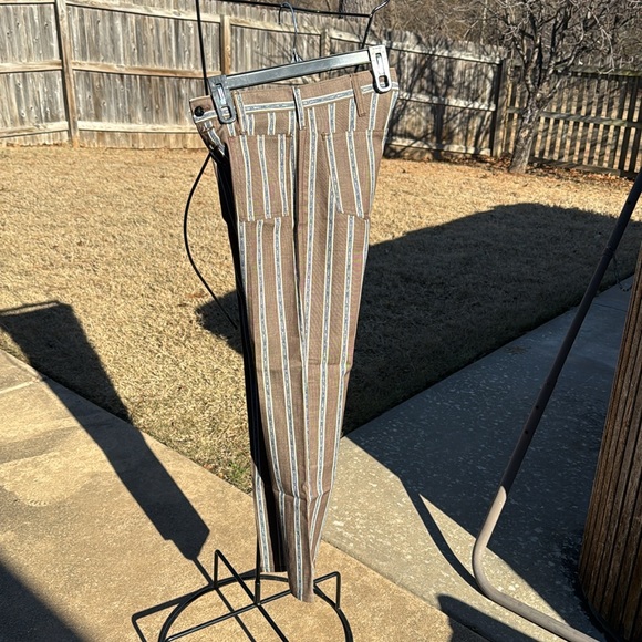 NOS Unisex To Die For 1960s Striped Jeans Capers Flare Bottom Button Front - Picture 11 of 11